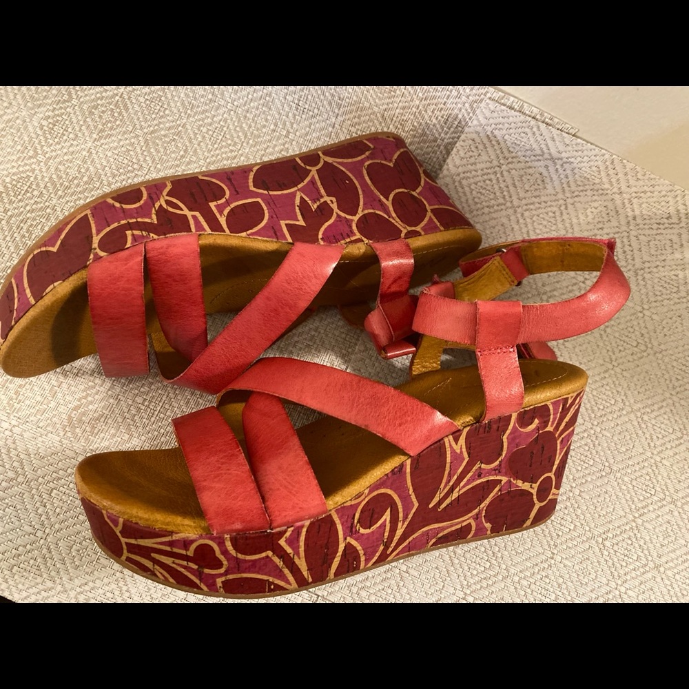 Naya all leather strapy wedge summer sandals